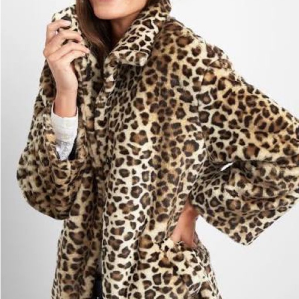 GAP Women's Animal Print Teddy Jacket